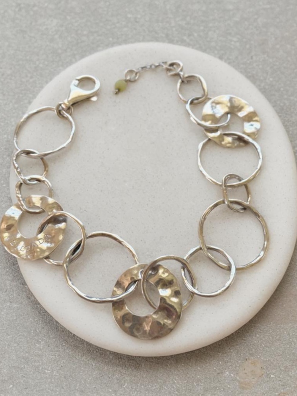 Silpada VINTAGE Sterling Silver Hammered Link Bracelet 7.5 inches B1217 - Picture 8 of 8